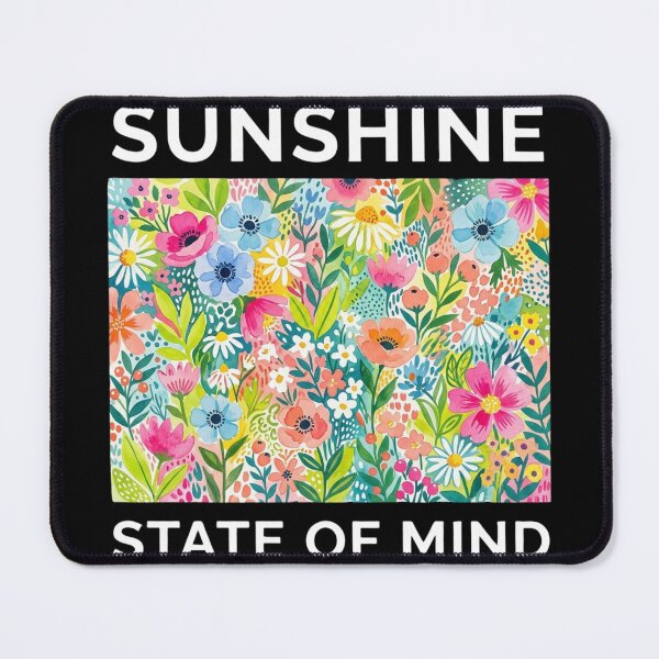 Item preview, Sunshine State of Mind Watercolor Floral Quote Gift Bright Summer Flower designed and sold by raedattia.