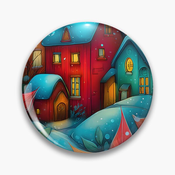 Item preview, Charming Winter Village with Colorful Houses and Snow designed and sold by Artessie.