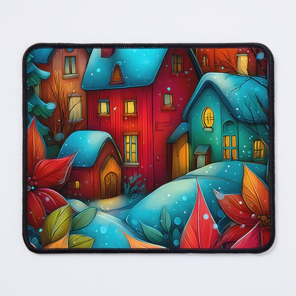 Item preview, Charming Winter Village with Colorful Houses and Snow designed and sold by Artessie.