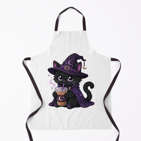 Item preview, Gothic Black Cat Witch Coffee Sticker - Cute Pastel Goth Halloween Vinyl Decal designed and sold by VIBECANVASSHOP .