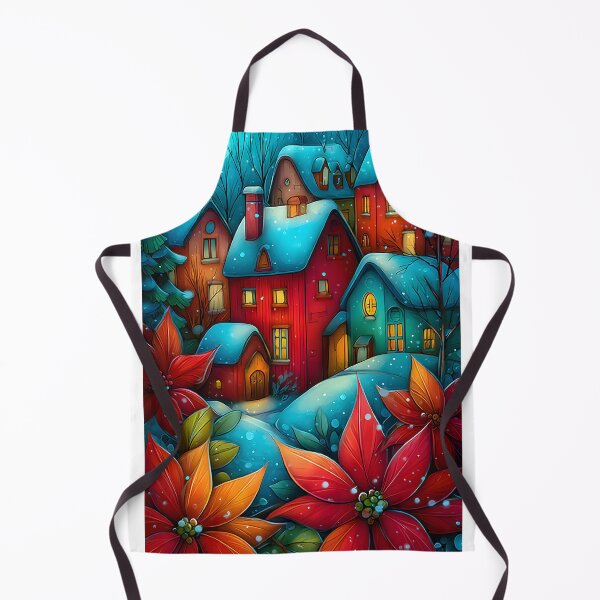 Item preview, Charming Winter Village with Colorful Houses and Snow designed and sold by Artessie.