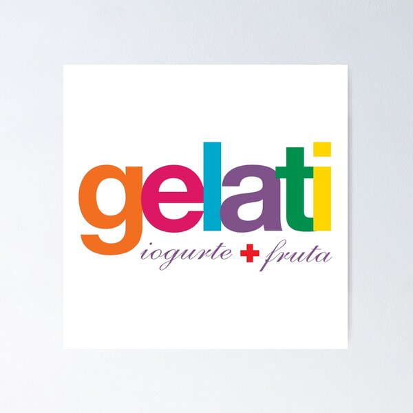 Item preview, Gelati Iogurte + Fruta - Colorful Vibrant Typography designed and sold by ChirariShope.