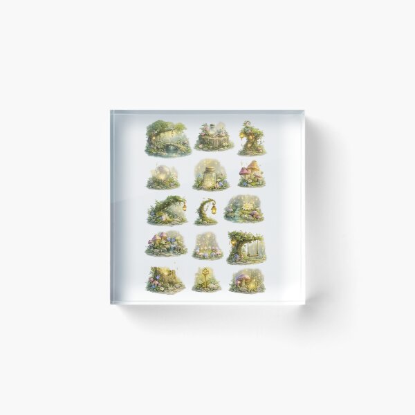 Item preview, Fairy Core Cottage Forest Lantern Mushroom Whimsical Aesthetic Sticker pack Sheet designed and sold by Rehnair.