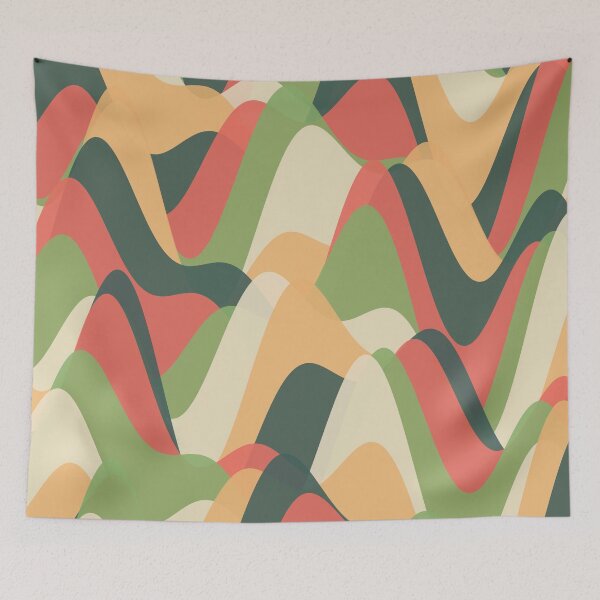 Item preview, Retro Earthy Organic Wavy Landscape Pattern designed and sold by GraphyLab.