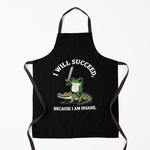 Item preview, I will succeed Because I Am Insane Frog Riding Crocodile designed and sold by OscarLucas.