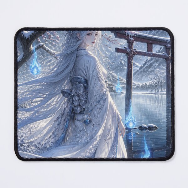 Item preview, Yuki Onna – Frozen Shrine Spirit | Japanese Yokai Fantasy Art designed and sold by vekotpu.