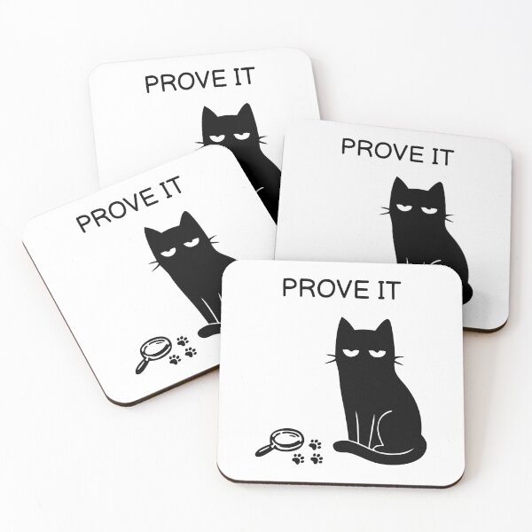 Item preview, PROVE IT Funny Black Cat Sticker designed and sold by FUEGO & NOX.