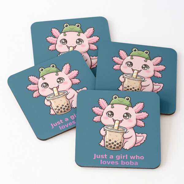 Item preview, Just A Girl Who Loves Boba - Cute Axolotl Frog Hat Ombre designed and sold by PrettyCrypt.