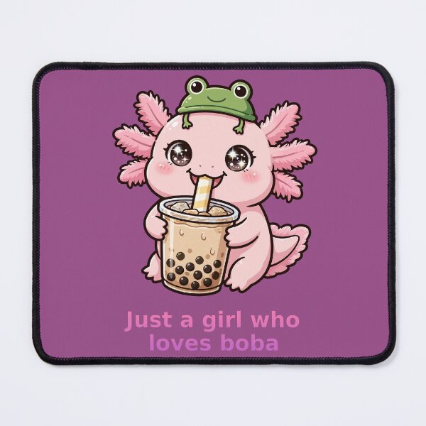 Item preview, Just A Girl Who Loves Boba - Cute Axolotl Frog Hat Ombre designed and sold by PrettyCrypt.