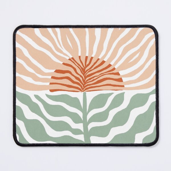 Item preview, Mid-Century Modern Sun & Botanical Art - Earthy Terracotta & Green designed and sold by Shopeon Designs.