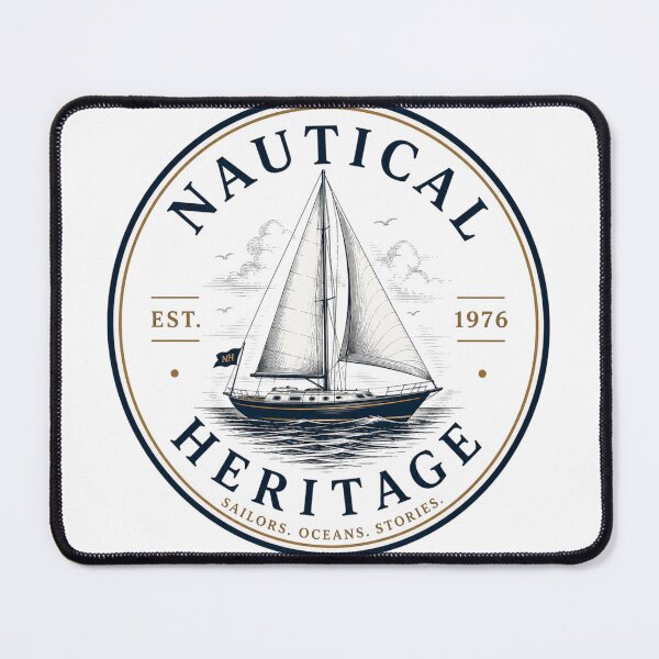 Item preview, Vintage Nautical Heritage Sailboat Emblem designed and sold by MWSailingClub.