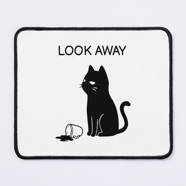 Item preview, LOOK AWAY Funny Black Cat Sticker designed and sold by FUEGO & NOX.
