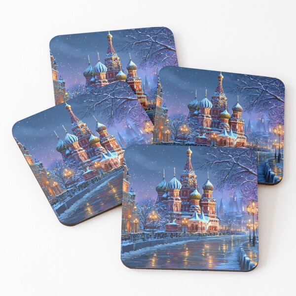 Item preview, Charming Winter Village with Colorful Houses and Snow designed and sold by Artessie.