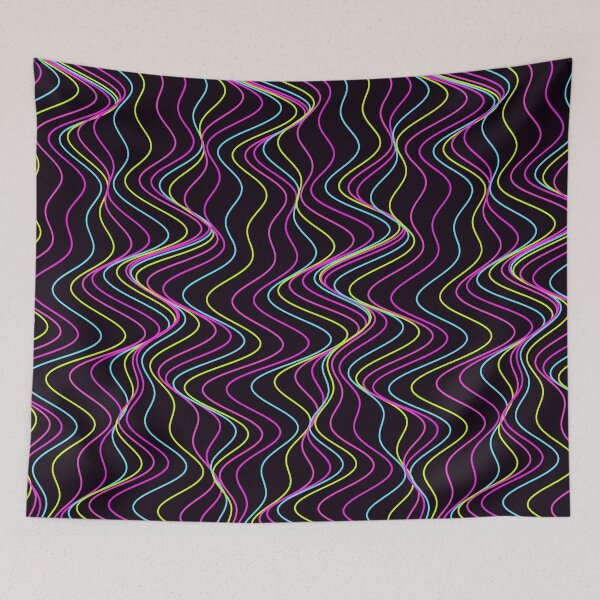 Item preview, Multicolor Neon Wavy Contour Lines Pattern designed and sold by GraphyLab.