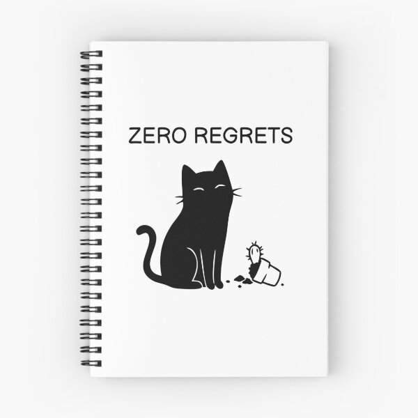 Item preview, ZERO REGRETS Funny Black Cat Sticker designed and sold by FUEGO & NOX.