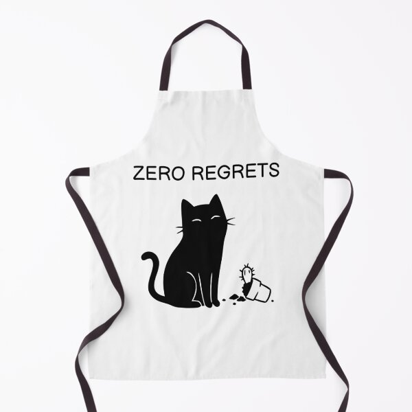 Item preview, ZERO REGRETS Funny Black Cat Sticker designed and sold by FUEGO & NOX.