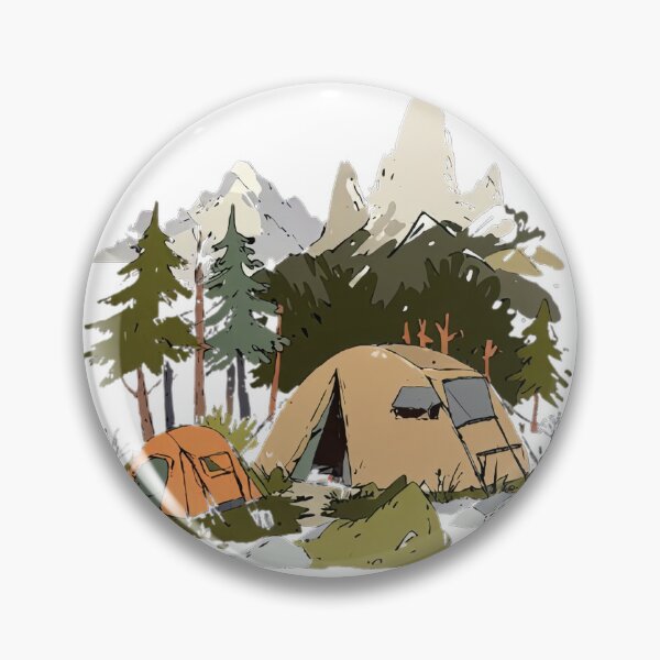 Item preview, Mountain Camping Adventure Illustration | Forest Tent Landscape | Nature Outdoor designed and sold by designerbhai009.