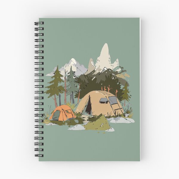 Item preview, Mountain Camping Adventure Illustration | Forest Tent Landscape | Nature Outdoor designed and sold by designerbhai009.