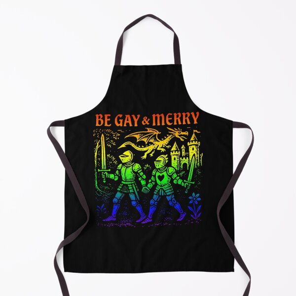 Item preview, Be Gay & Merry Medieval Knights Dragon Rainbow Poster designed and sold by UnitedColours.