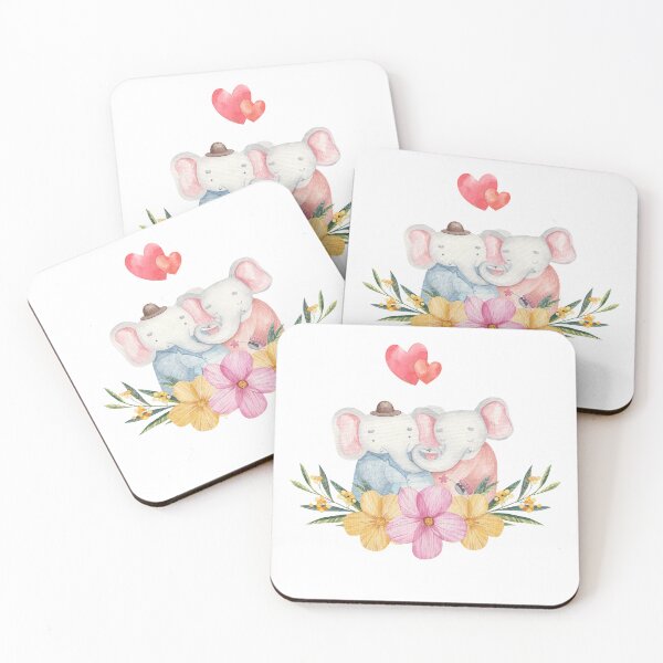 Item preview, Cute Watercolor Elephant Couple designed and sold by RiderSpoon.