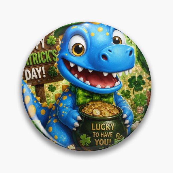 Item preview, Snappyzaurus St. Patrick's Day | Lucky Dinosaur Stickers designed and sold by Collins Design.
