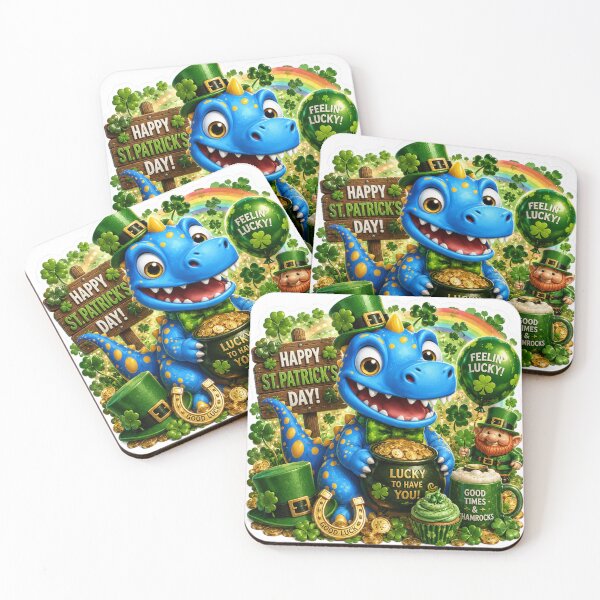 Item preview, Snappyzaurus St. Patrick's Day | Lucky Dinosaur Stickers designed and sold by Collins Design.