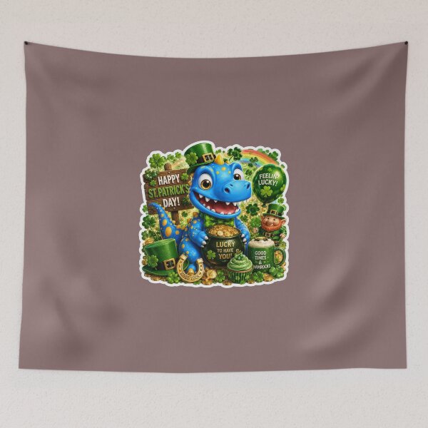 Item preview, Snappyzaurus St. Patrick's Day | Lucky Dinosaur Stickers designed and sold by Collins Design.