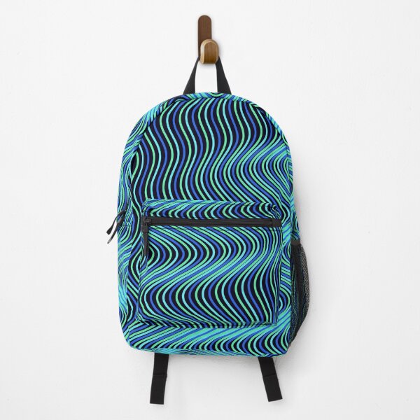Item preview, Futuristic Neon Blue and Green Wavy Pattern designed and sold by GraphyLab.
