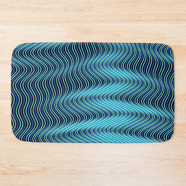 Item preview, Futuristic Neon Blue and Green Wavy Pattern designed and sold by GraphyLab.