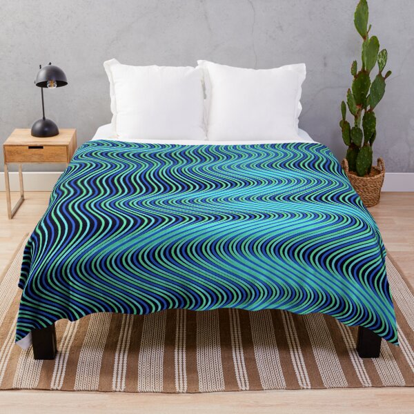 Item preview, Futuristic Neon Blue and Green Wavy Pattern designed and sold by GraphyLab.