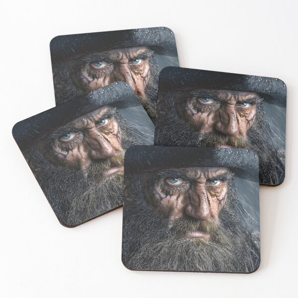 Item preview, Intense Pirate with Piercing Eyes and Rainy Background designed and sold by Artessie.