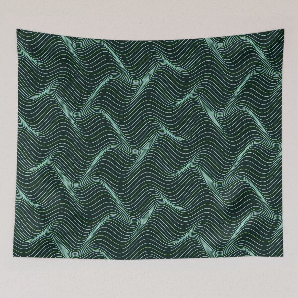 Item preview, Abstract Mint Green Wavy Topographic Pattern designed and sold by GraphyLab.