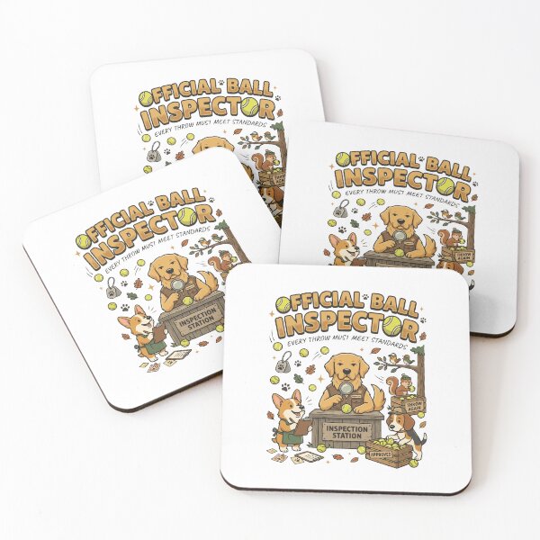 Item preview, Official Ball Inspector | Funny Dog Lover Design | Golden Retriever & Tennis Ball Illustration | Pet Lifestyle designed and sold by SAJ Design Studio.