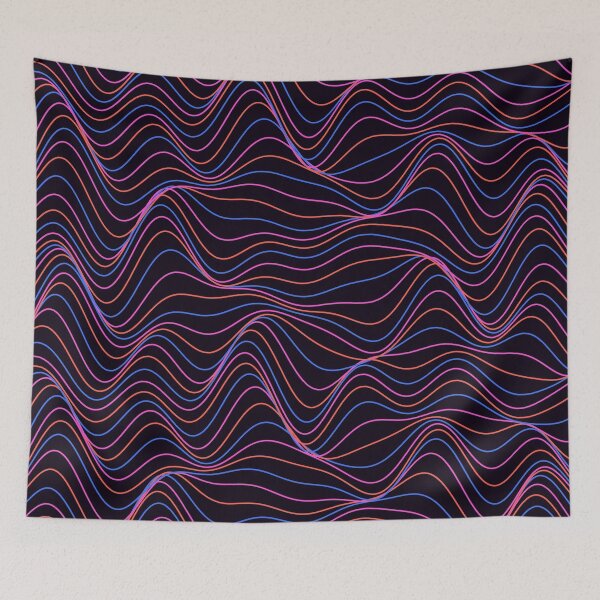 Item preview, Mesmerizing Neon Pink and Blue Wavy Pattern designed and sold by GraphyLab.