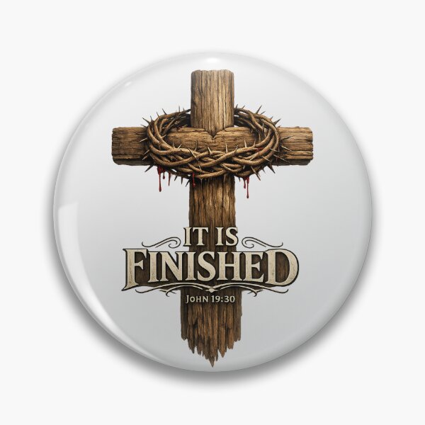 Item preview, It Is Finished — Cross with Crown of Thorns designed and sold by HolyLandDesigns.