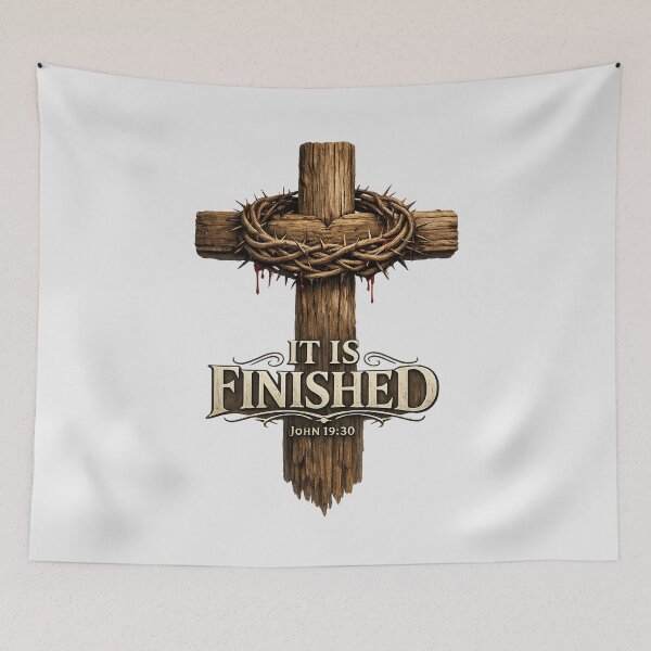Item preview, It Is Finished — Cross with Crown of Thorns designed and sold by HolyLandDesigns.