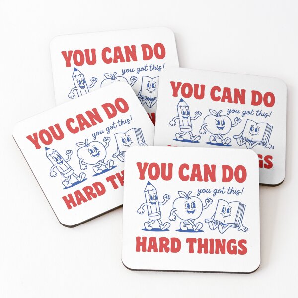 Item preview, You Can Do Hard Things Teacher Gift Retro Cartoon Inspirational Quote Mental Health designed and sold by raedattia.