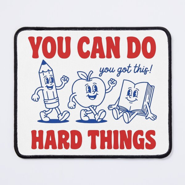 Item preview, You Can Do Hard Things Teacher Gift Retro Cartoon Inspirational Quote Mental Health designed and sold by raedattia.