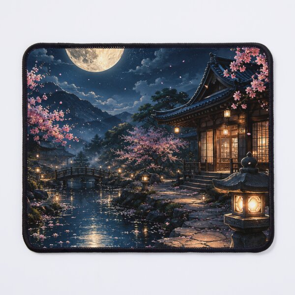 Item preview, Traditional Japanese Moonlit Garden Scene designed and sold by CodePaws Creations.
