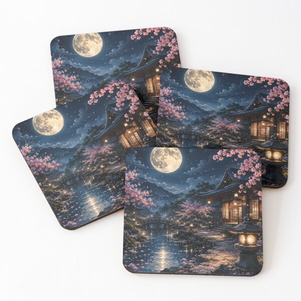 Item preview, Traditional Japanese Moonlit Garden Scene designed and sold by CodePaws Creations.