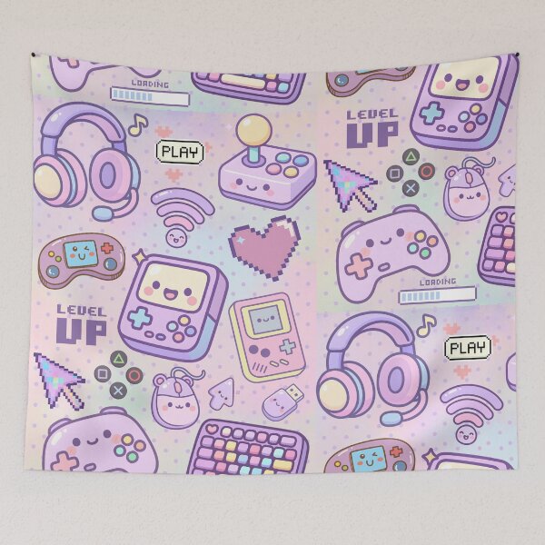 Item preview, Kawaii Gamer Setup Pastel Pink & Purple design  designed and sold by Zenna MT 1.