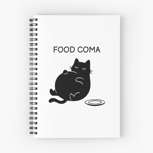 Item preview, FOOD COMA Funny Black Cat Sticker designed and sold by FUEGO & NOX.