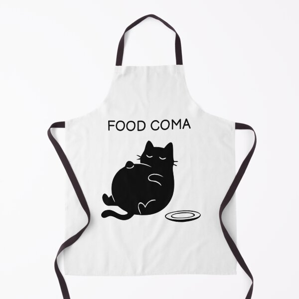Item preview, FOOD COMA Funny Black Cat Sticker designed and sold by FUEGO & NOX.