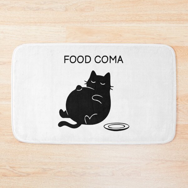 Item preview, FOOD COMA Funny Black Cat Sticker designed and sold by FUEGO & NOX.