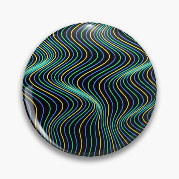 Item preview, Futuristic Yellow and Blue Wavy Neon Pattern designed and sold by GraphyLab.