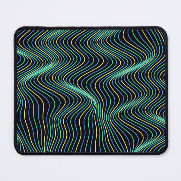 Item preview, Futuristic Yellow and Blue Wavy Neon Pattern designed and sold by GraphyLab.