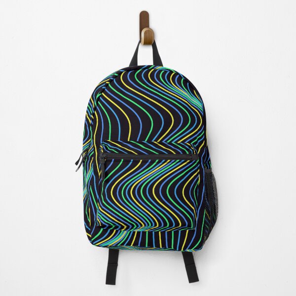 Item preview, Futuristic Yellow and Blue Wavy Neon Pattern designed and sold by GraphyLab.