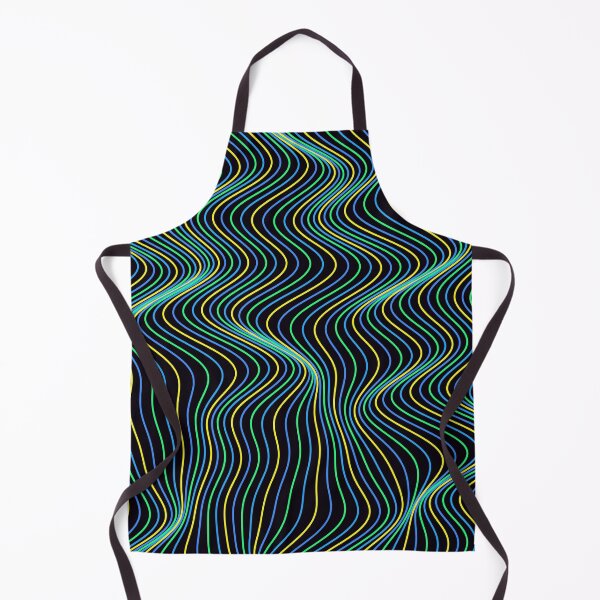 Item preview, Futuristic Yellow and Blue Wavy Neon Pattern designed and sold by GraphyLab.