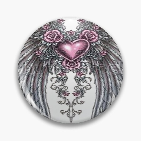 Item preview, Metallic Pink Heart with Silver Wings designed and sold by TroviTutto.
