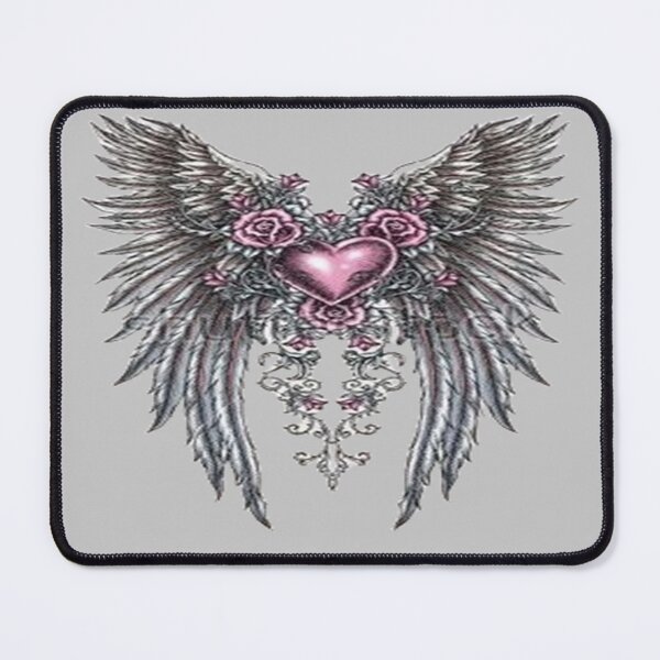 Item preview, Metallic Pink Heart with Silver Wings designed and sold by TroviTutto.